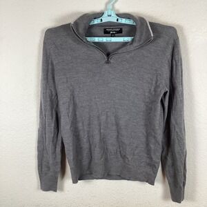 Banana Republic Mens Sweater Sz S Small Long Sleeve Solid Gray Soft Excellent